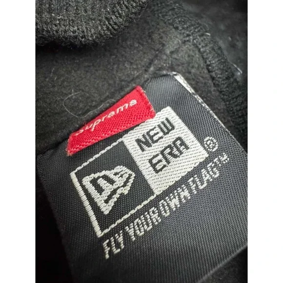 Supreme x New Era Mens Classic Embroidered Logo Acrylic Headband Black - Picture 7 of 7